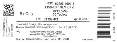 Linisopril HCTZ 67296-1691.jpg LABEL - Linisopril HCTZ 67296 1691